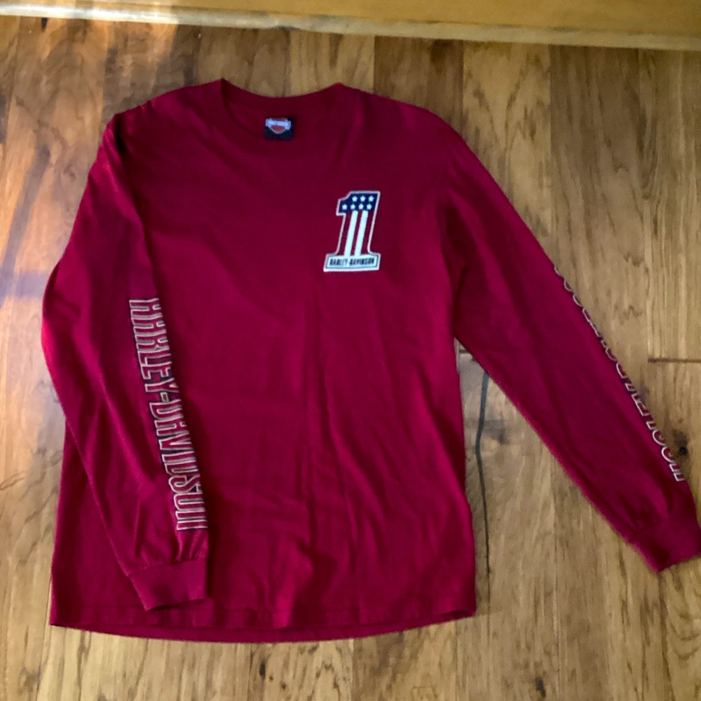 Harley-Davidson Aruba Red Graphic Men’s Long Sleeve Tshirt Size L